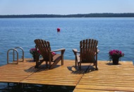Deck Chair on the Dock of the Waterfront Lake Simcoe Cottage For Rent