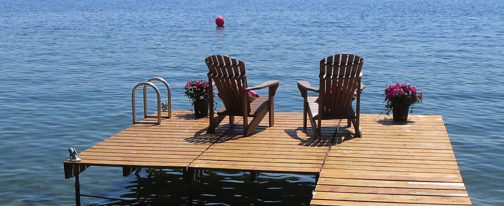 Dock View of the Lake Simcoe Kempenfely Bay Cottage for Rent