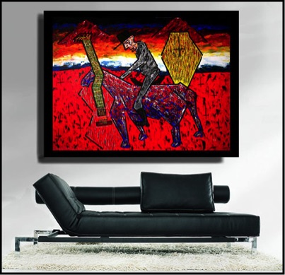 Zarum-Art-Painting-El-Jinete-sofa