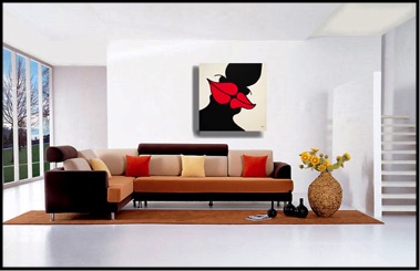 Zarum-Art-Painting-3 lips-Lip-Series-Living-Room